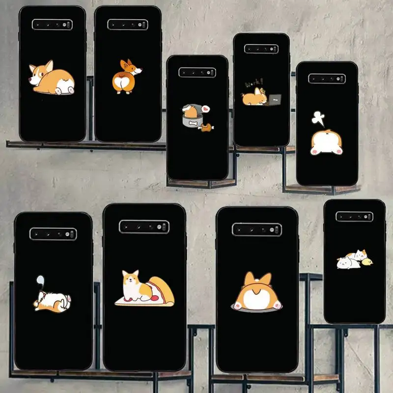 Милый черный чехол для телефона с изображением корги ягодиц животных щенков Samsung
