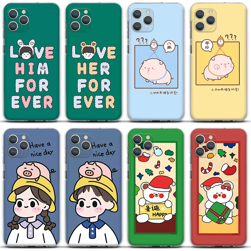 

Силиконовый чехол для телефона с юмористической парой для iPhone 11 12 13 Pro Max, мягкий мини-чехол для iPhone XR XS X 6 6S 7 8 Plus, чехлы