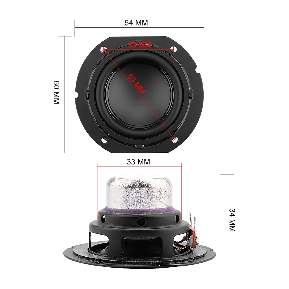 AIYIMA 2 шт. дюймовый Полнодиапазонный мини динамик драйвер 4 Ом 20 Вт большой ход DIY