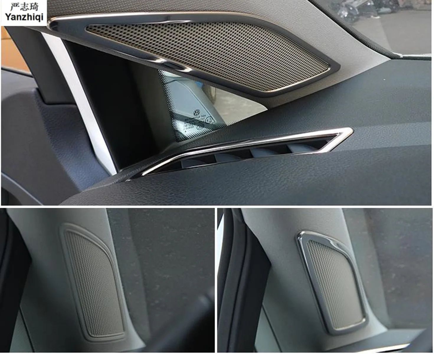 

Бесплатная доставка, 2 шт./партия, колонна из нержавеющей стали, твитер, декоративная рамка, декоративные блестки для Volkswagen VW golf 7