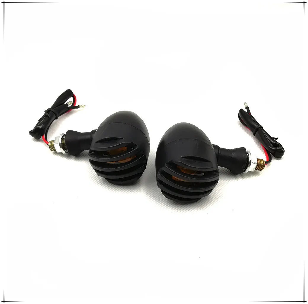 4 шт. мотоциклетная лампа в стиле ретро черная с грилем пуля янтарная мигалка