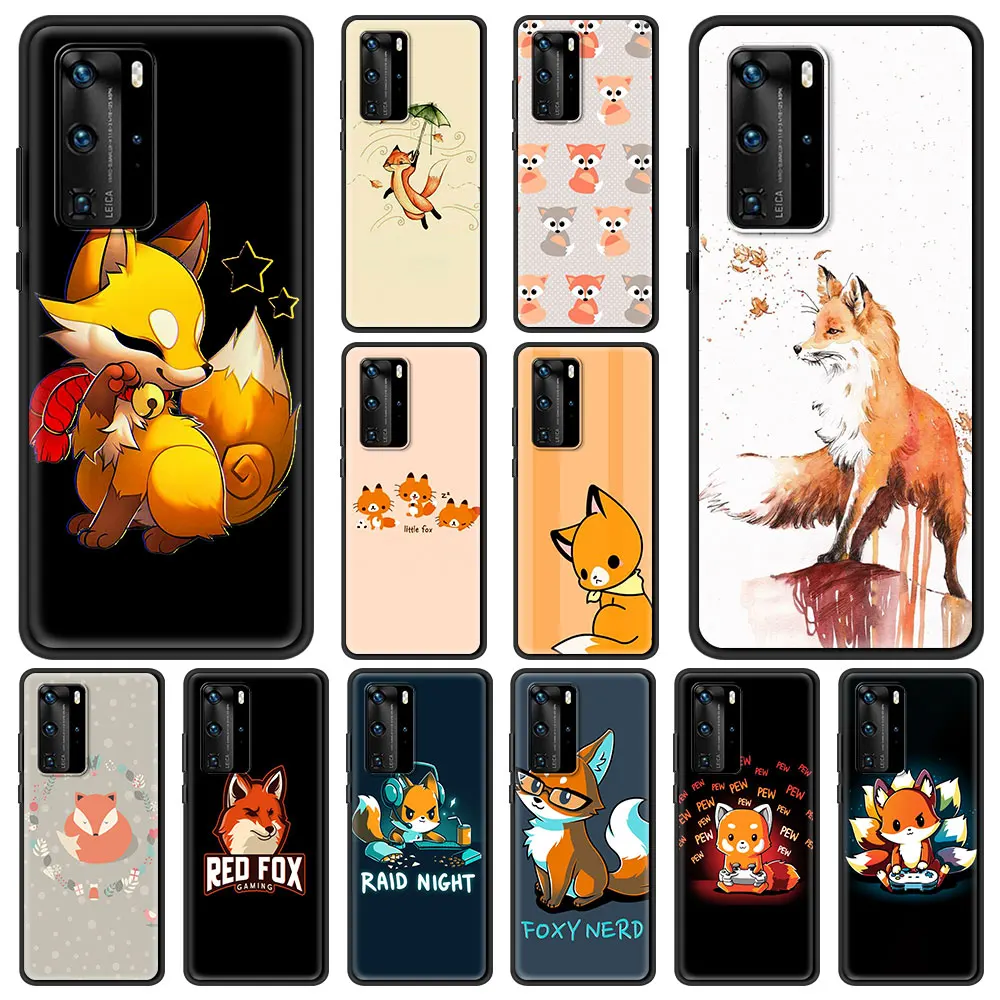 

Anime Funny Foxs Cute Fundas Cover Bag For Huawei Y6 Y7 2019 P30 Pro P40 Lite E P Smart Z Phone Case Silicon Shockproof Shell