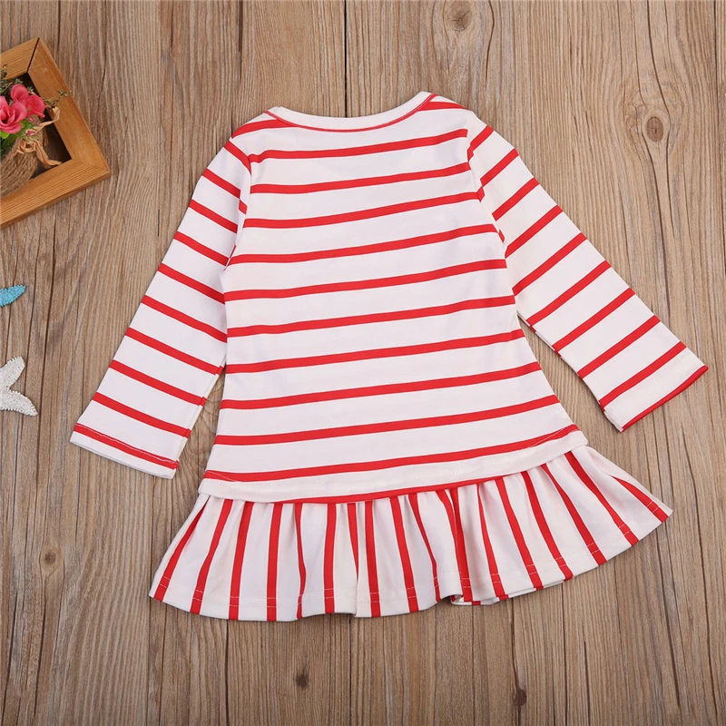 Детское платье с длинным рукавом в полоску | Мать и ребенок