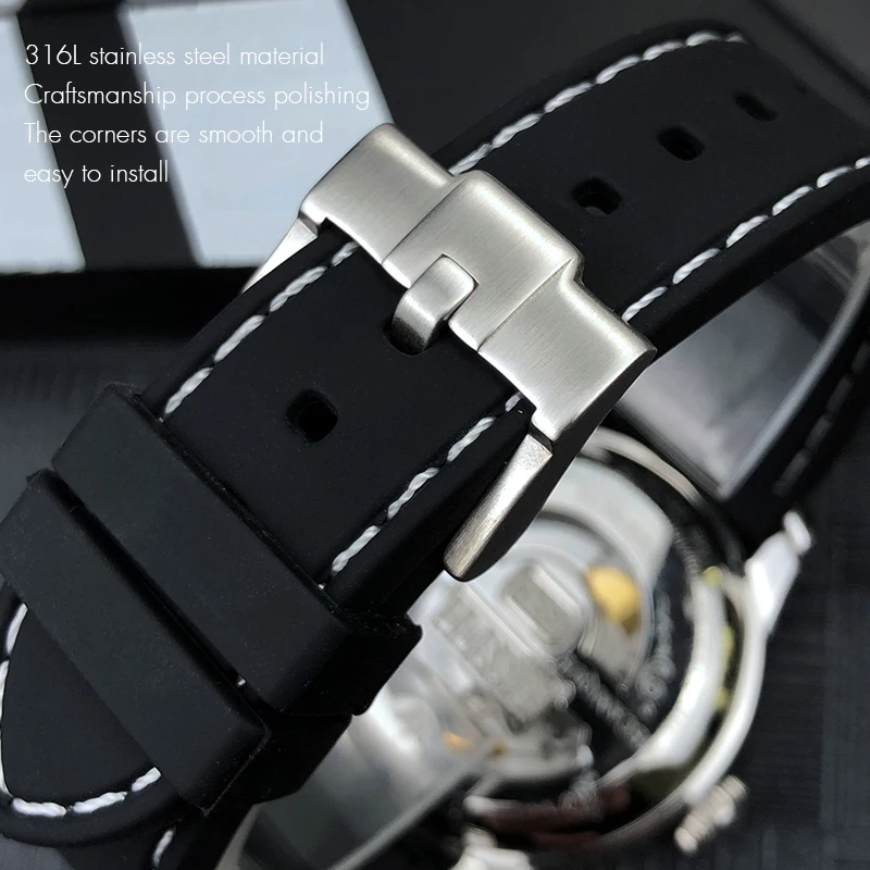 Ремешок силиконовый для часов Seiko SKX Omega Tissot Breitling Гамильтон мягкий спортивный