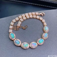 kjjeaxcmy fine jewelry 925 sterling silver inlaid natural opal bracelet trendy girl hand bracelet support test