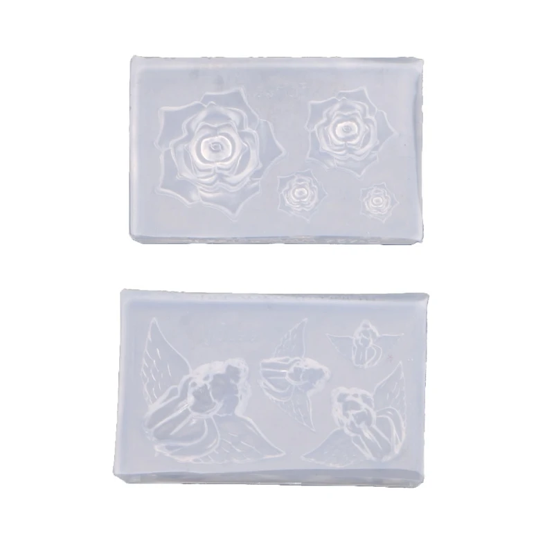 

Ручной работы, с цветами, розами Херувим Ангел эпоксидная смола, форма цветочные серьги браслет брелок смолы литейных форм Искусство ремесл...