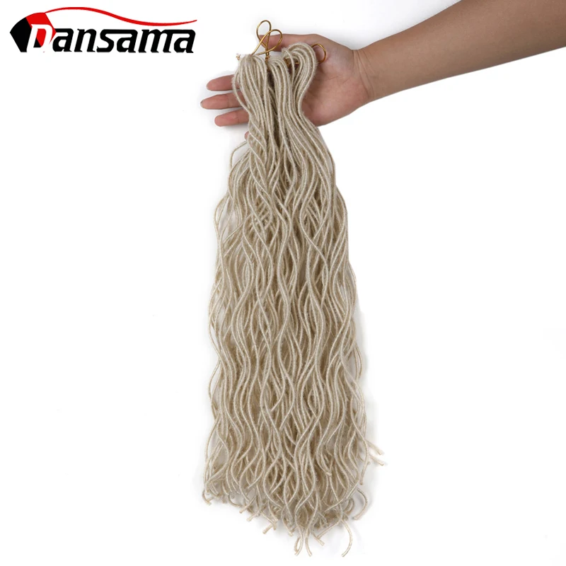 

Dansama Crochet Hair Braiding Hair Natural Faux Curly Locs Braids Soft Dreadlocks Hair Extensions 20Inch 30 Strands Blonde Black