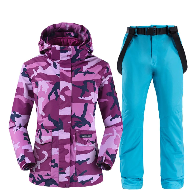 Зимний новый лыжный костюм женский водонепроницаемый ветрозащитный для катания