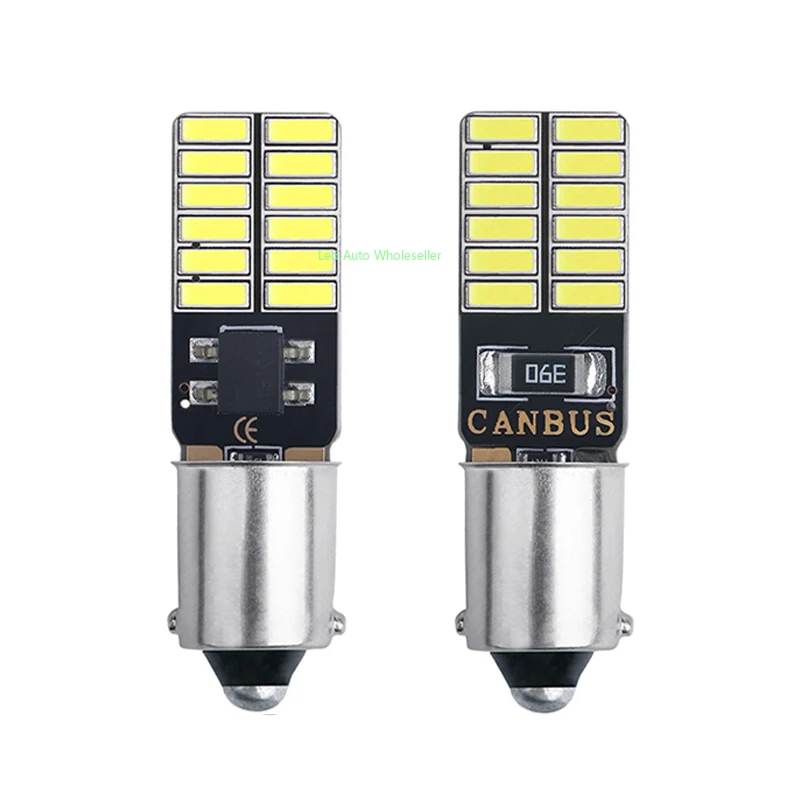 500Pcs Signal Lamp T4W Led 24SMD 3014 Chips Ba9s Led Bulb For Cars Roof lights Mirror lights License Plate Lights 12V