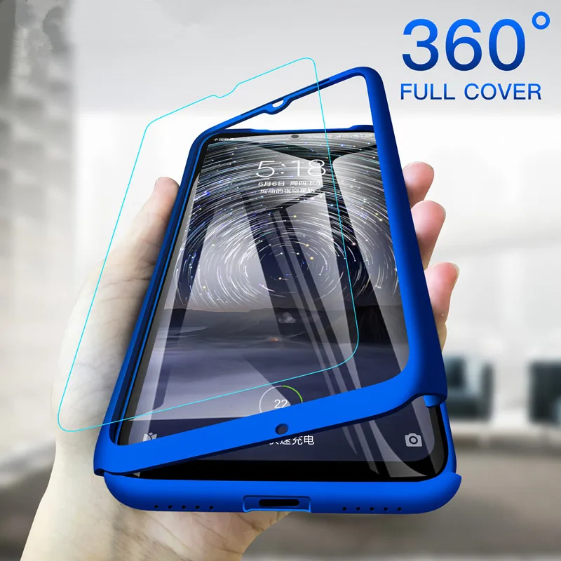 

Fashion Thin Phone Case For Huawei Honor 9X Y9S 20 Pro 10I 20I 8A V30 With Glass Screen Film 360 Degree Protection Back Cover