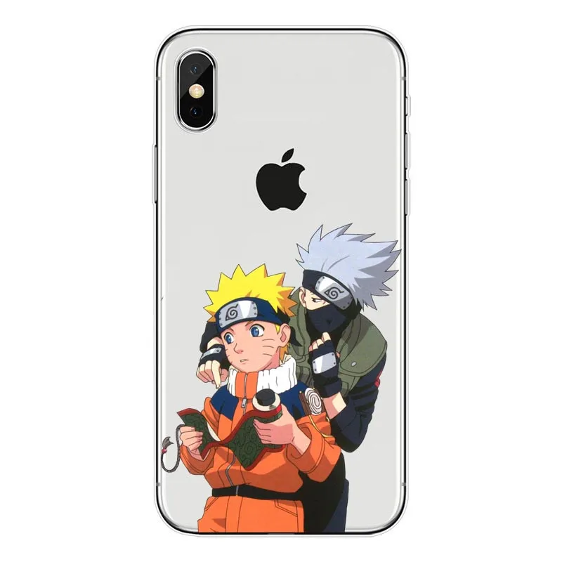 Moda аниме Uzumaki Наруто Саске Какаши мягкий Тампа да Caixa Do силиконовый чехол для iPhone