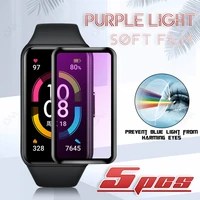 anti blue light curved edge soft screen protector film for huawei honor band 6 smart watch full cover protective not glass
