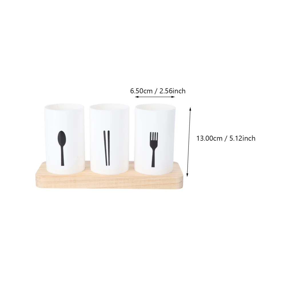 

1PC Multifunctional PP Utensil Organizer Flatware Holder with Draining Base for Countertop Kitchen