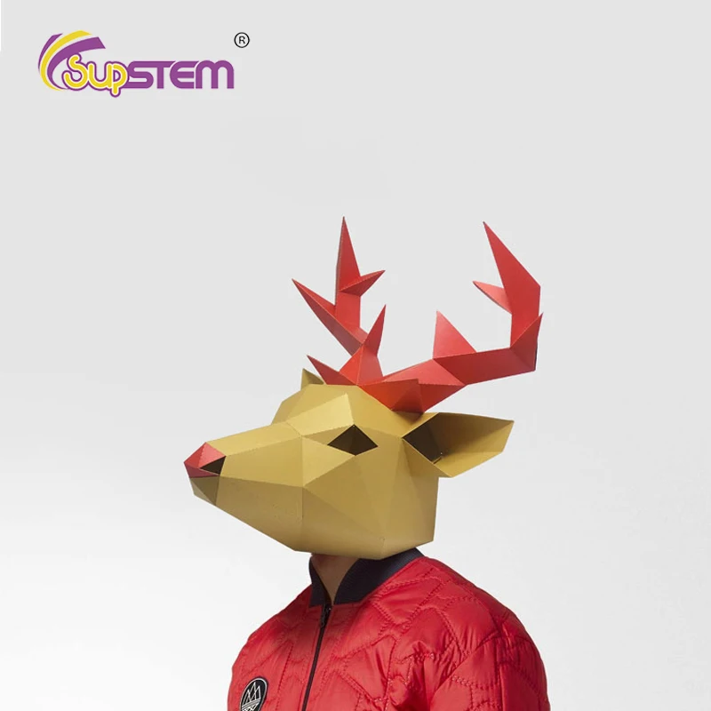 Маска для лица 3D бумажная модель поделка сделай сам игрушки розыгрыша крутой