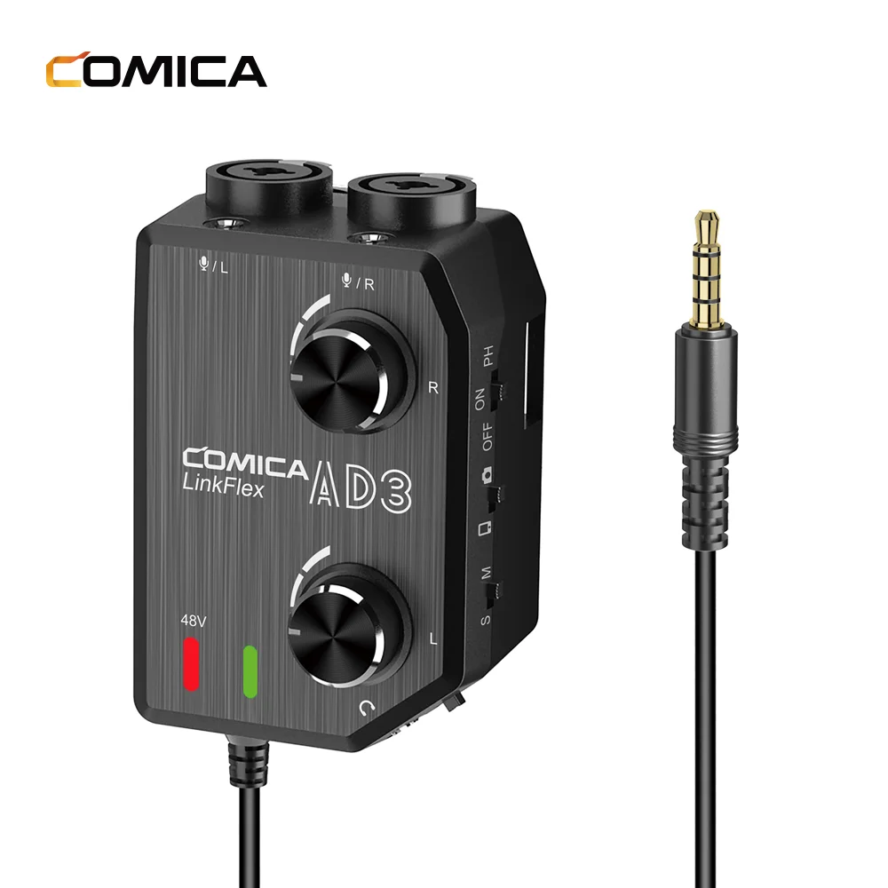 Микрофон COMICA AD3 XLR/3 5 мм/6 35 мм миксер/адаптер/гитарный интерфейс для камеры DSLR Cannon