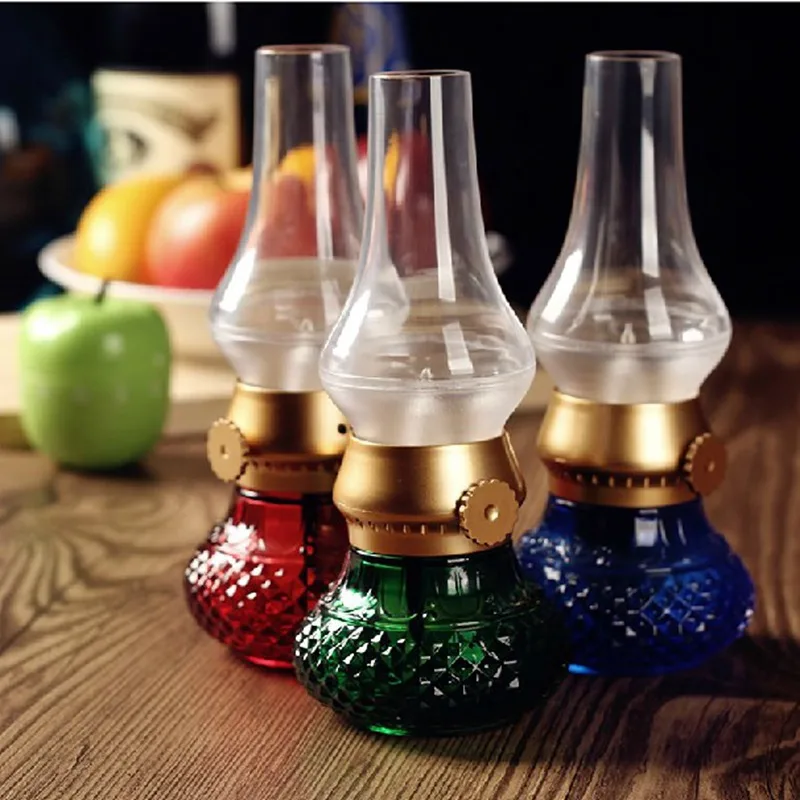 Светодиодная перезаряжаемая беспламенная Свеча фонарь Винтажная настольная