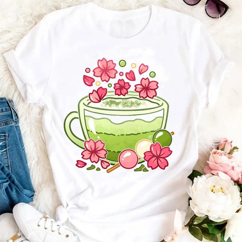 

Women Summer New Flower Printing 2021 Ladies Fashion Clothing Cartoon Female Tshirts Clothes Graphic Top Lady Print Tee T-Shirt