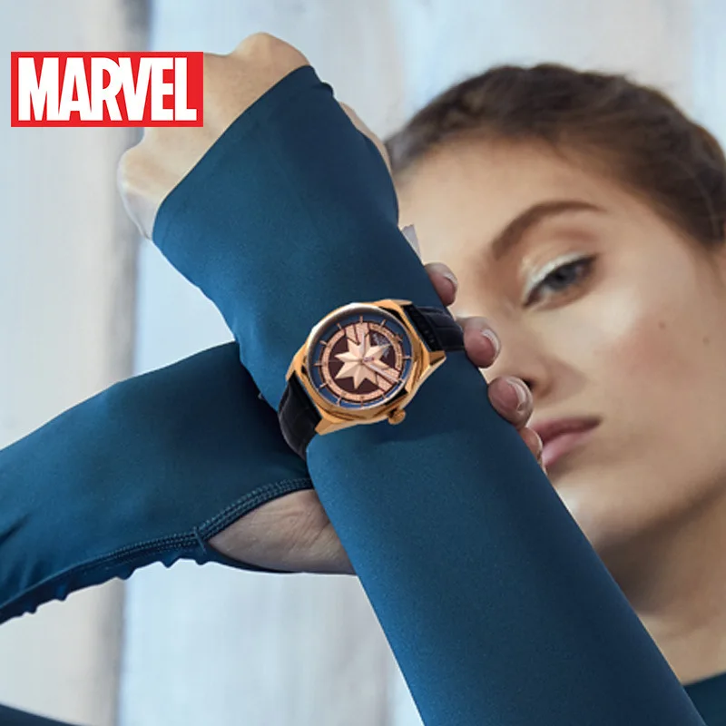 MARVEL Кварцевые женские s часы Роскошные DISNEY Марвел Капитан повседневные