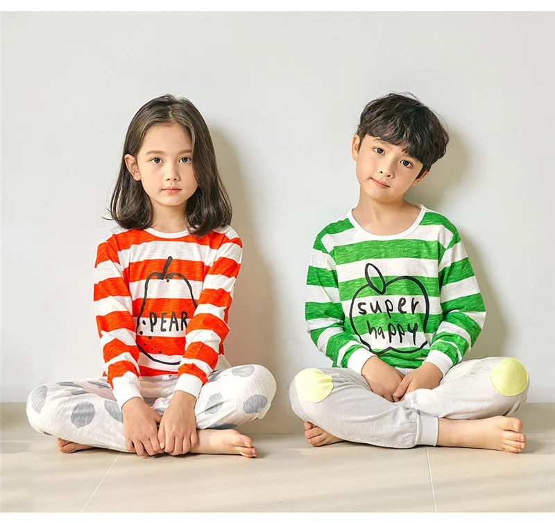 

Пижама детская, для мальчиков и девочек, из мягкого хлопка, с милым принтом, на весну и лето, 2021