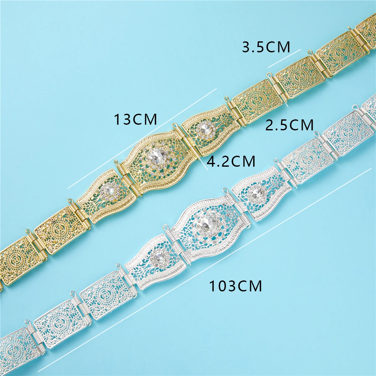 Женский свадебный золотой и серебряный металлический ремень с цветком от