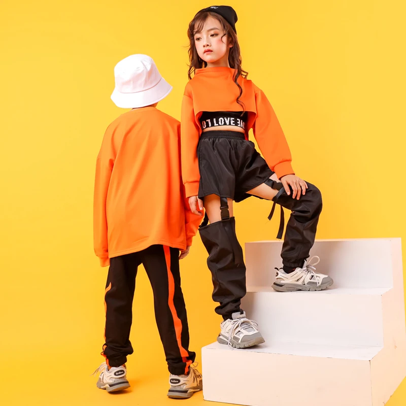 Детская крутая свободная толстовка рубашка Топы черные повседневные штаны для