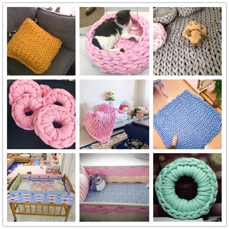 

1000g Super Chunky Knit Blanket Yarn Vegan Braid Soft Blanket Yarn Arm Knitting Carpet Rugs Throw Blanket Yarn