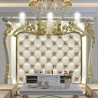 custom 3d wallpaper european style golden pattern soft bag photo mural bedroom living room tv background luxury papel de parede