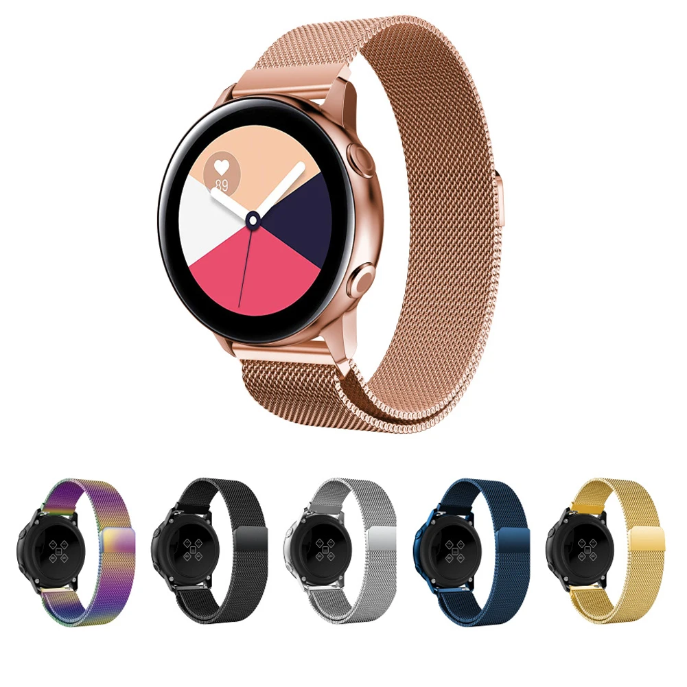 20mm Stainless Steel Solid Band Metal Strap Business Bracelet Wristband Replacement for Galaxy Watch Active Bands | Электроника