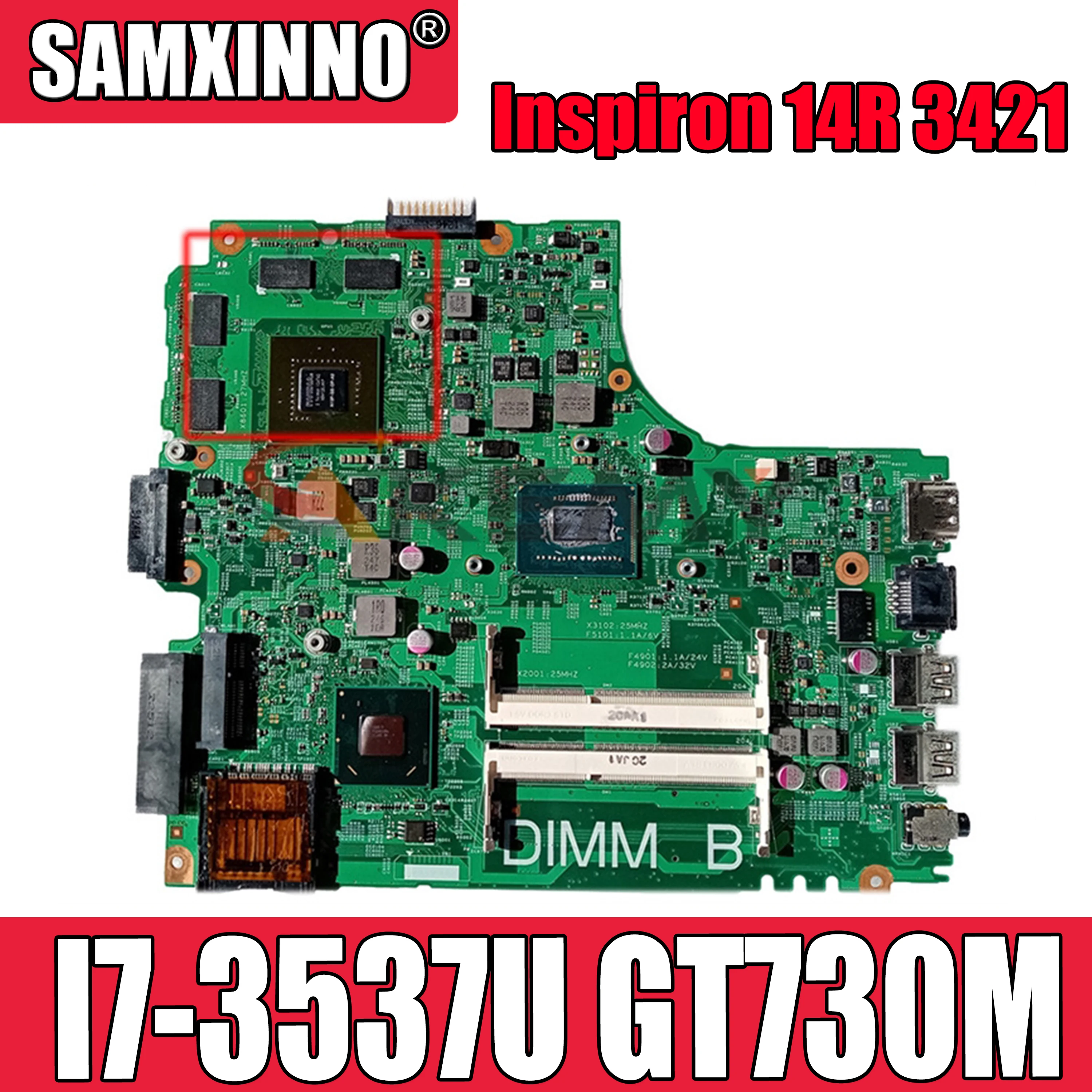 

Original Laptop motherboard For DELL Inspiron 14R 3421 5421 SR0XG I7-3537U GT730M Mainboard CN-04FF3M 04FF3M 12204-1
