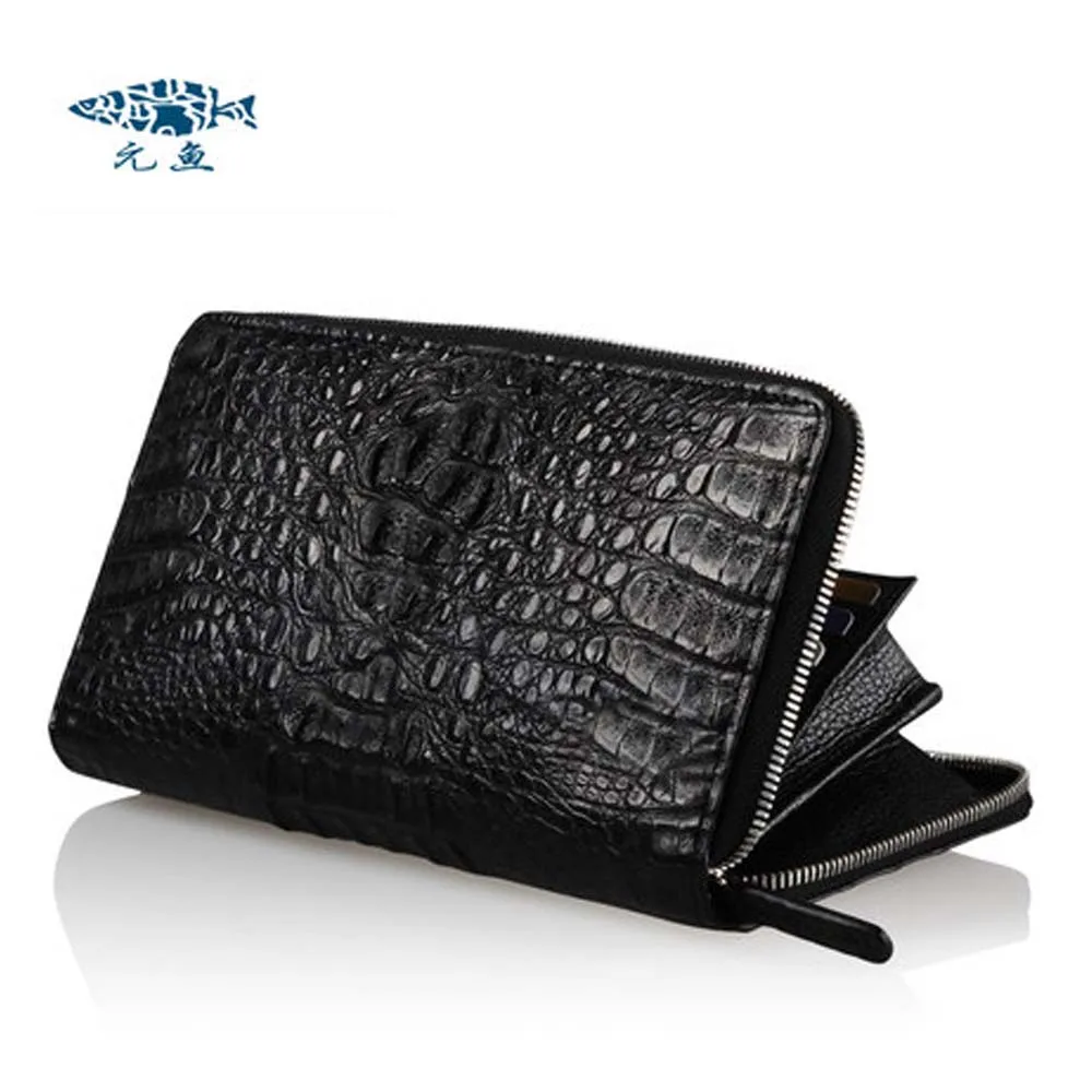 

Yuanyu Новинка тайский крокодил ручная сумка мужской крокодиловый кожаный клатч сумки на молнии ручная сумка длинный мужской кошелек