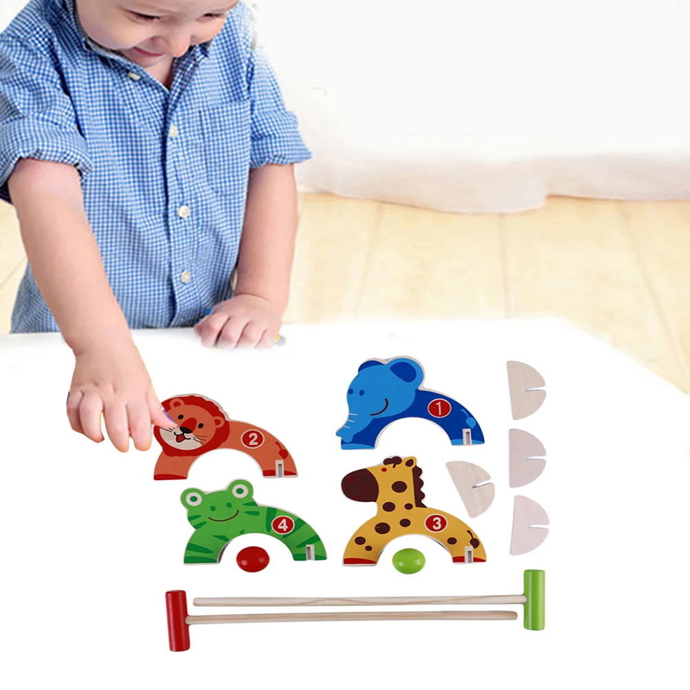 1 набор забавные игрушки для улицы детская игрушка гольфа мультяшная деревянная