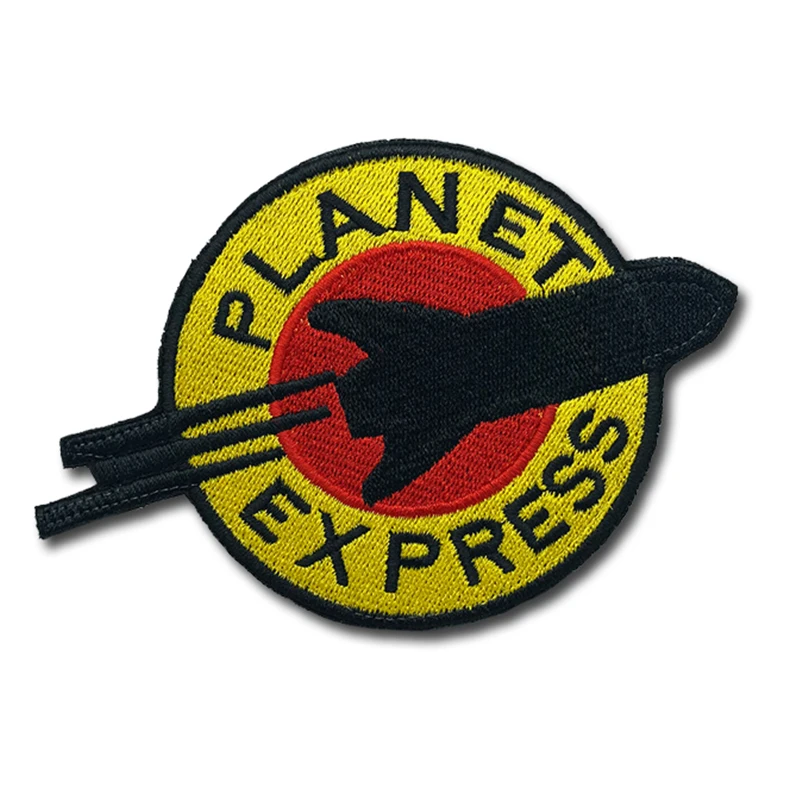 PLANET EXPRESS Patches high quality Embroidered Military Tactics Badge Hook Loop Armband 3D Stick on Jacket Backpack
