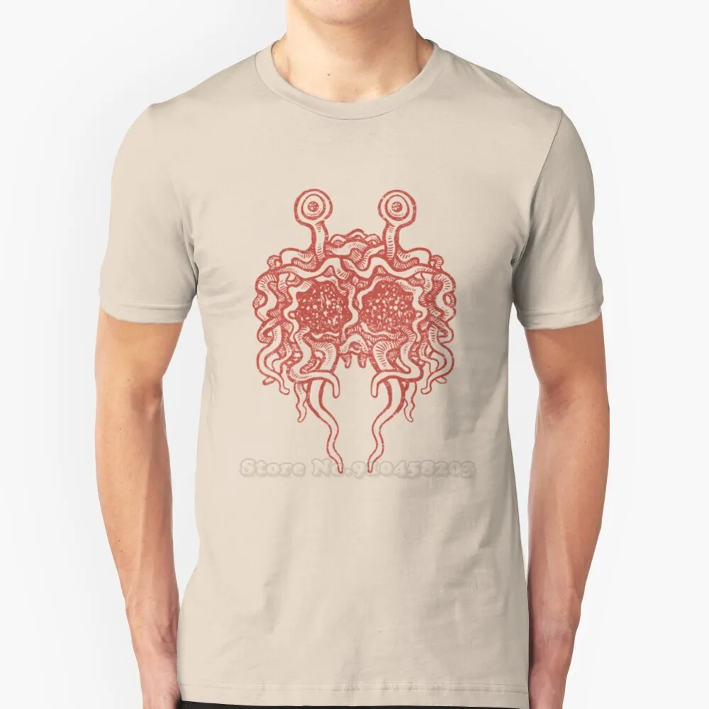 Летающие спагетти монстр (томатный соус) Мужская футболка мягкие удобные топы