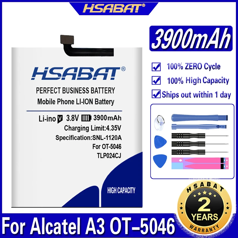 Аккумулятор HSABAT TLP024C1 TLP024CJ TLP024CC 3900 мАч для Alcatel A3 OT 5046/Shine Lite 5080 5080X 5046D