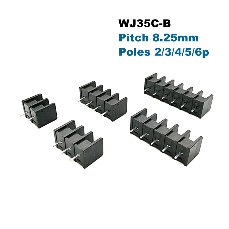 

20/50Pcs Barrier Screw PCB Terminal Block Pitch 8.25mm 35C-B Morsettiera Straight 2/3/4/5/6Pin Wire Connector Bornier Cable 20A
