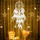 Белые перья для ловли снов, настенная подвеска в богемном стиле, в скандинавском стиле, украшение для комнаты, автомобиля, дома, охотника, Ловца снов P1