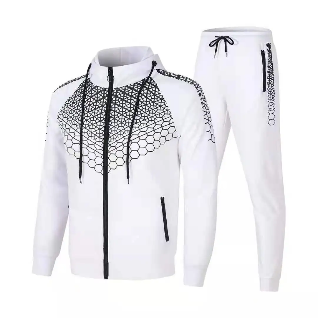 

2021 New men's tracksuit sportswear suit, cotton hoodies sportsuit + tracksuit pants men's running sportswear men's T-shirt