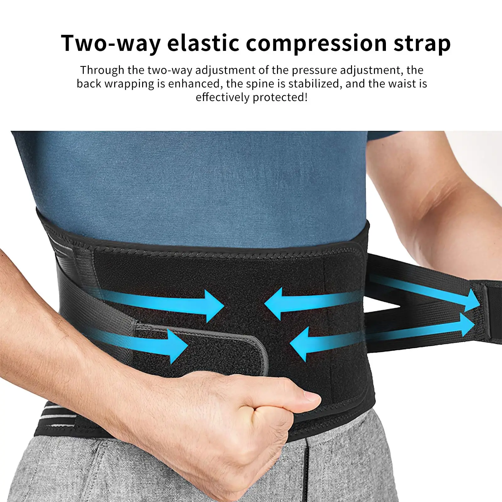 

Пояс поддерживающий черный с двойными эластичными ремешками для взрослых