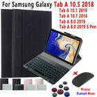 Чехол-клавиатура с подсветкой и беспроводной мышью для Samsung Galaxy Tab A 8, 8,0, 2019, 10,1, A6, 2016, 10,5, 2018, T290, P200, T510, T590, T580