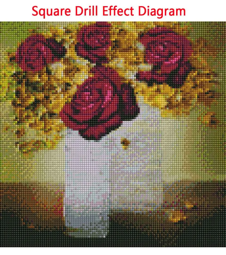 5ddiamond квадратная круглая Роза Ваза для бонсай промоакция дисплей Алмазная