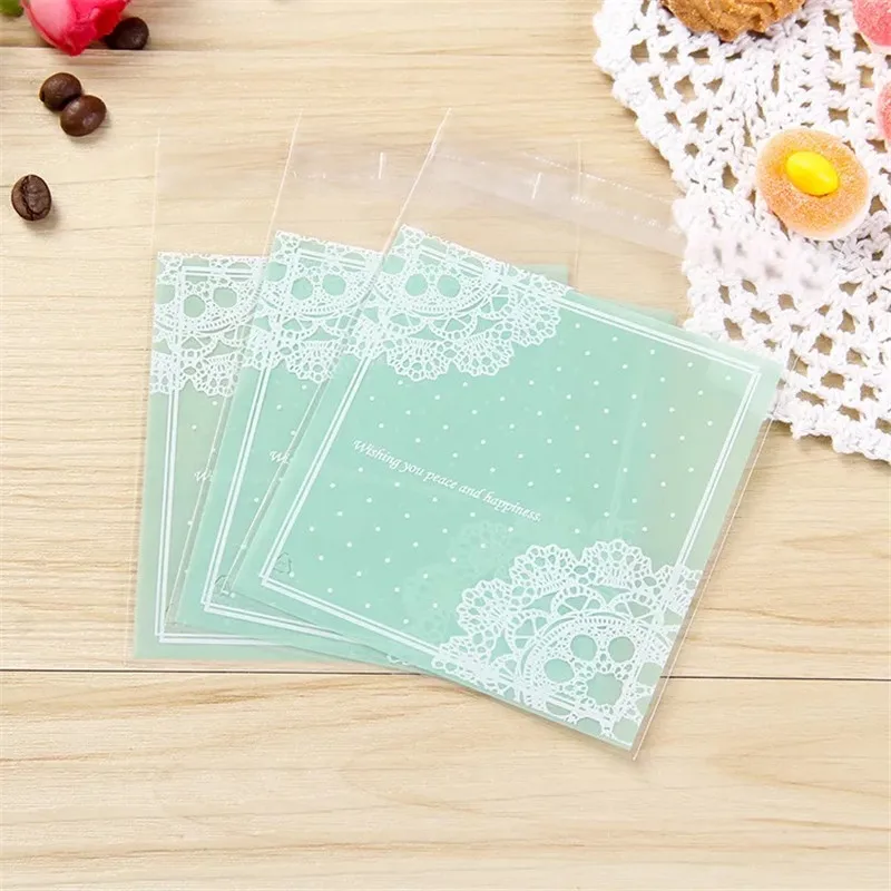 Пластиковые пакеты для печенья кружевные самоклеящиеся упаковки торта конфет 10