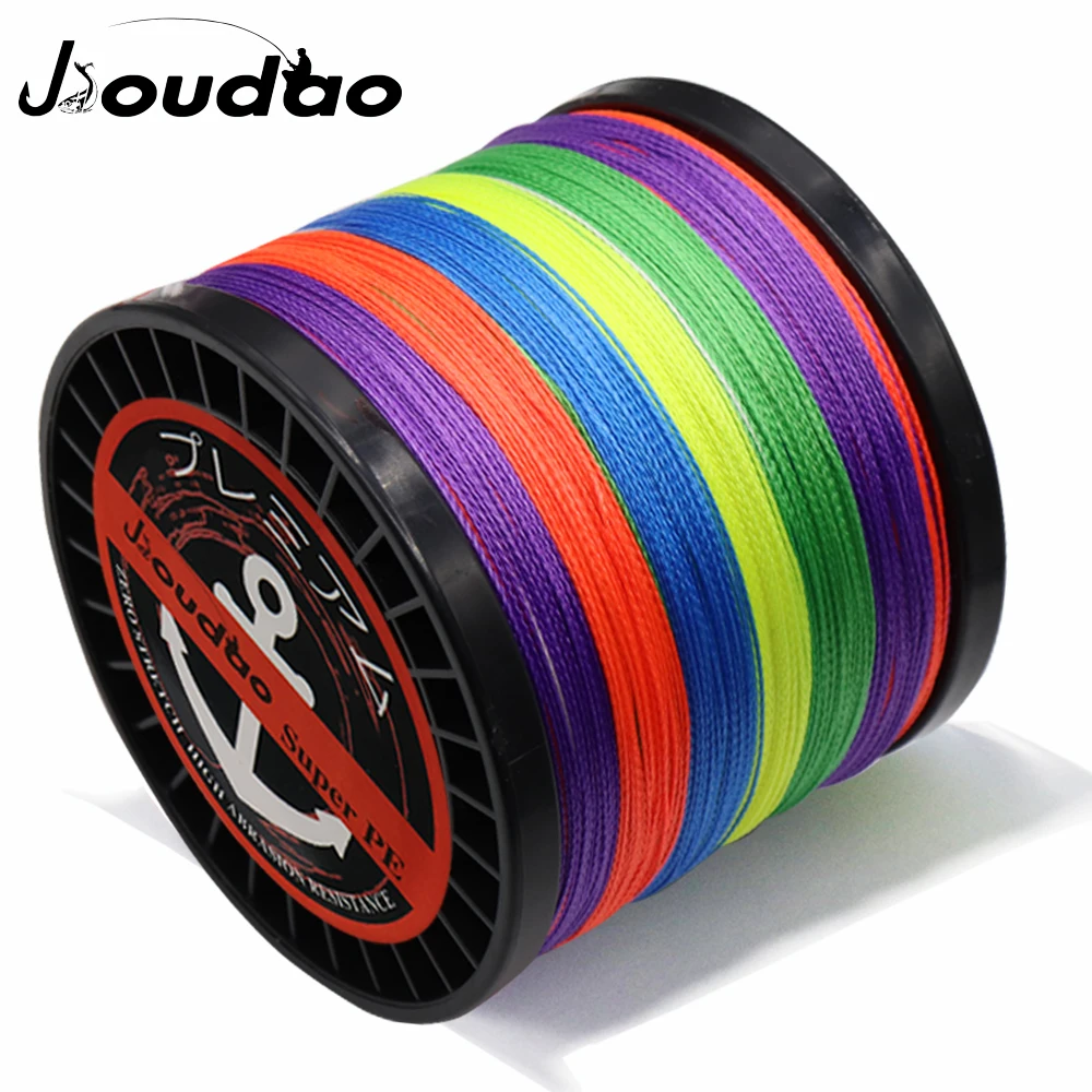 Jioudao 1000 м/1500 м PE плетеная леска 4 нити 0 13 мм 6 10LB 100LB японская прочная