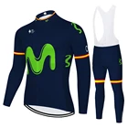 2020 movistar maillot cyclisme homme, лето-весна, Быстросохнущий велосипед 20D для езды на открытом воздухе, с длинным рукавом, оборудование для мужчин
