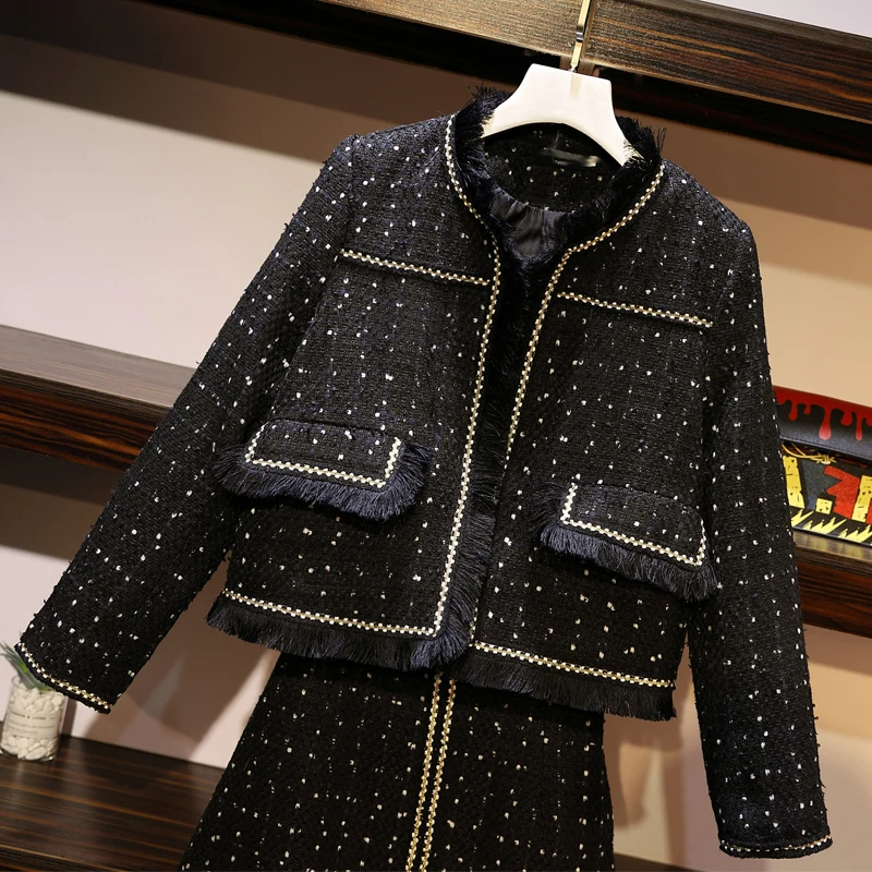 4XL женский темперамент Толстая сестра осень новый костюм из двух частей |