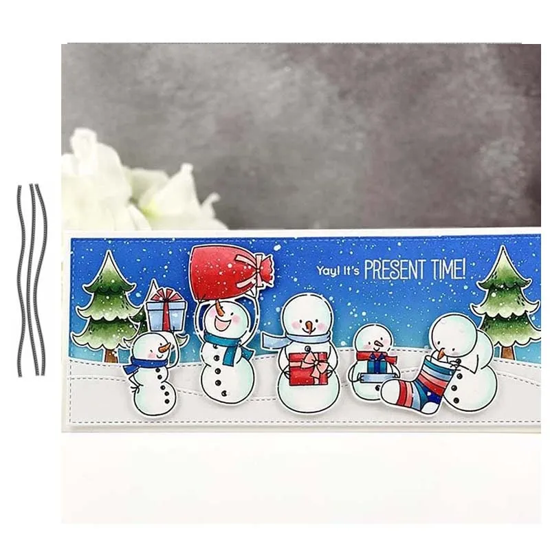 

JC Curved Wavy Lines Frame Metal Cutting Dies DIY for Scrapbooking Handmade Paper Card Make Stencil Craft Mold Mould Model Decor