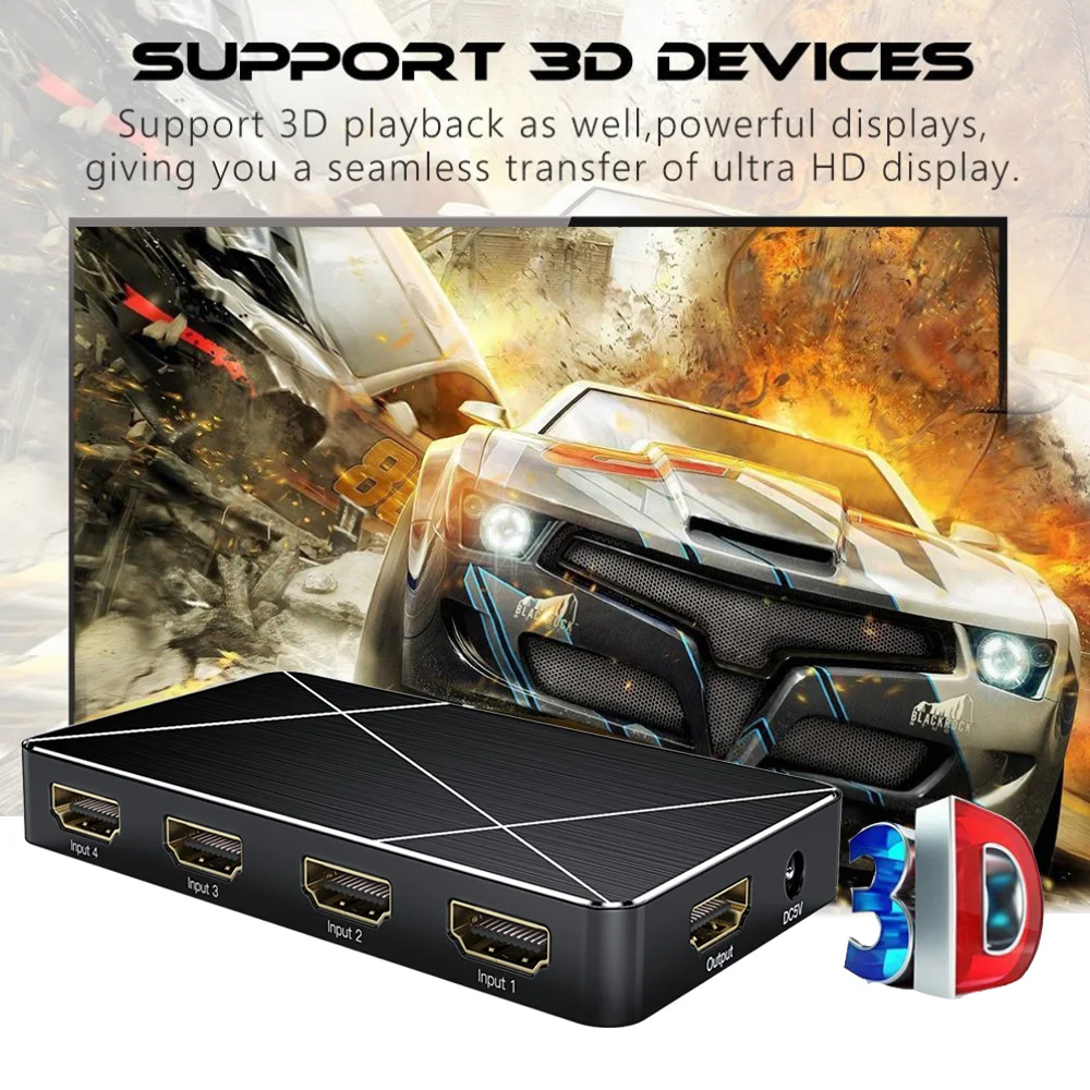 4 порта HDMI 2 0 коммутатор SGEYR 4x1 в 1 выход переключатели Поддержка 2160P 1080P HDCP с ИК