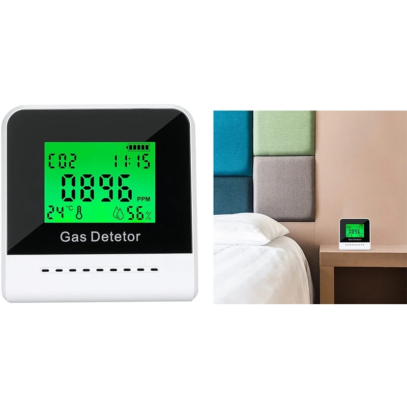 

CO2 Measuring Device, Carbon Dioxide Detector 400-5000 Ppm, CO2 Detector LCD Display Air Quality Monitor