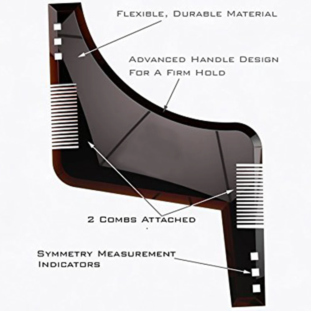 2019 двухсторонний шаблон для укладки бороды ABS гребень мужские инструменты бритья