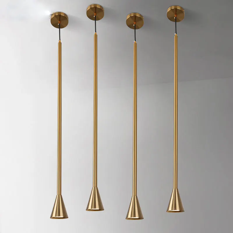 Скандинавский рожок золотой подвесной светильник современные железные кухонные