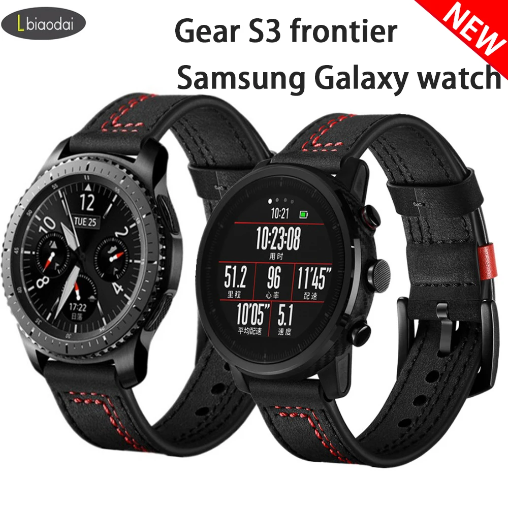 

22mm watch strap For Samsung Galaxy watch 3/ Gear S3 frontier band amazfit pace/gtr 47mm Leather bracele HUAWEI Gt 2-2e-pro 46mm